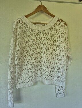 100% Cotton Crochet Sweater By Esprit Size Large